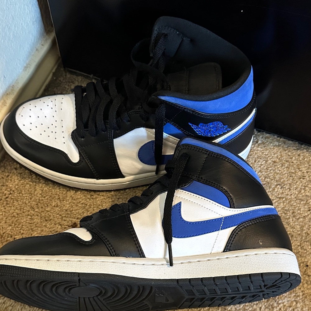 Nike Black and Blue High-Top Sneakers